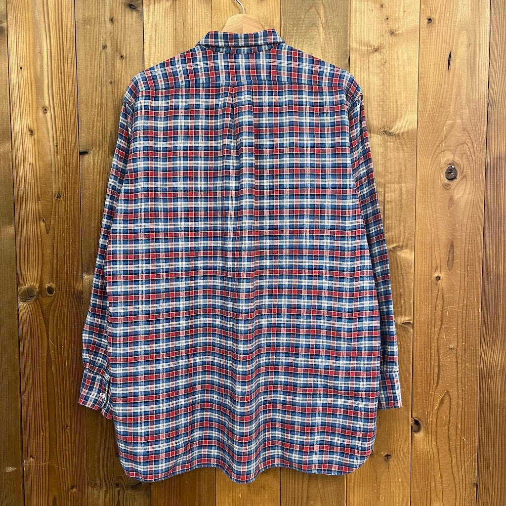 70s vintage WUL ORIGINAL ウールオリジナル グランパシャツ 長袖シャツ パジャマシャツ チェック柄 プルオーバー ブルー系 チェック柄