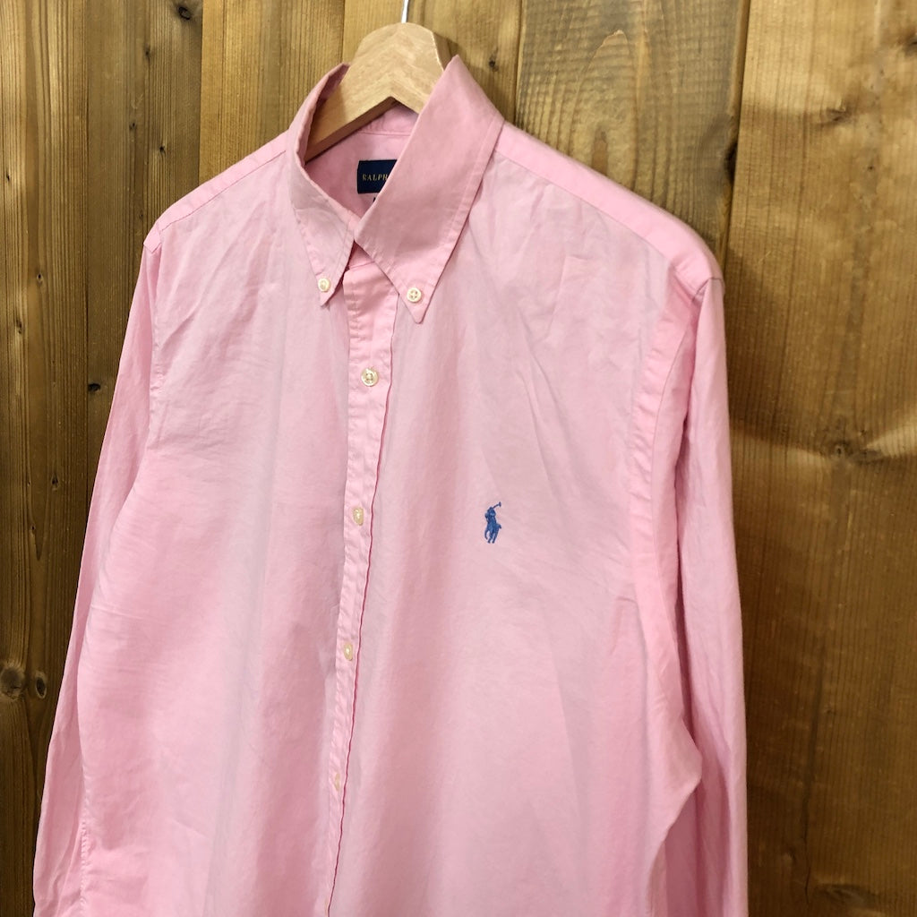 【人気アイテム】ラルフローレン☆BDシャツ ワンポイント刺繍　ピンク　長袖シャツ