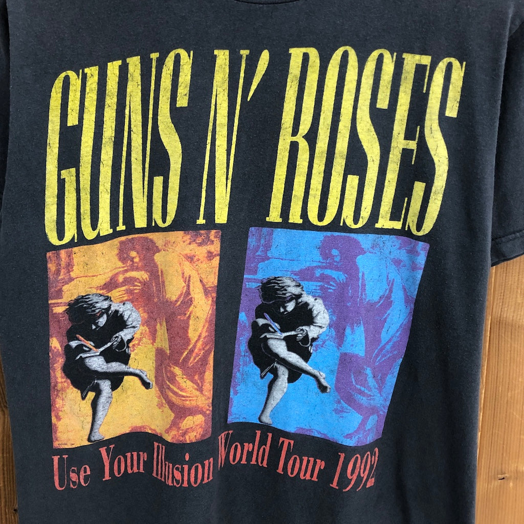 90s vintage GUNS N' ROSES ガンズアンドローゼズ 1992 World Tour ワールドツアー プリントTシャツ ツアーT バンドT