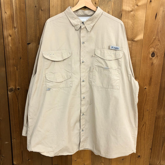 Columbia コロンビア PFG 長袖シャツ フィッシングシャツ ビッグサイズ メッシュ ベージュ