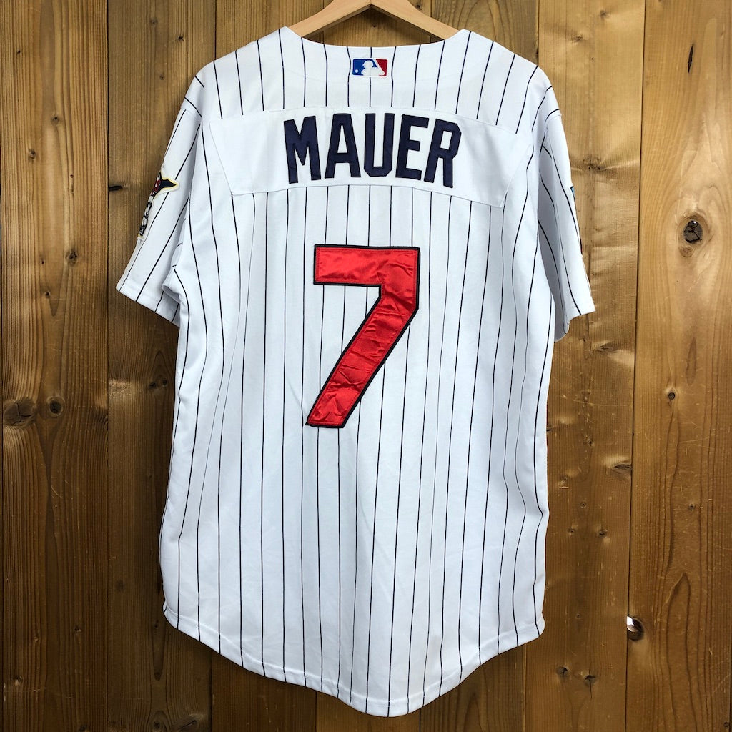Majestic マジェスティック Minnesota Twins ミネソタツインズ ベースボールシャツ INAUGURAL SEASON 2010 Joe Mauer ジョーマウアー 半袖 ワッペン 刺繍