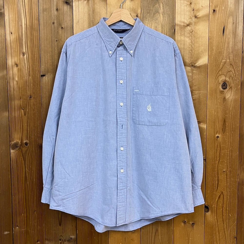 NAUTICA ノーティカ 長袖シャツ BDシャツ ボタンダウン コットン ライトブルー