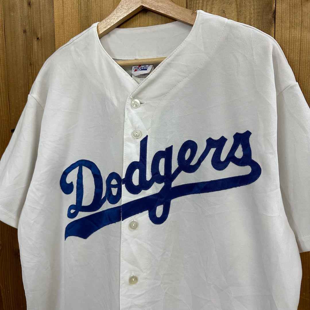 USA製 majestic マジェスティック ベースボールシャツ ゲームシャツ  MLB ロサンゼルスドジャース 半袖
