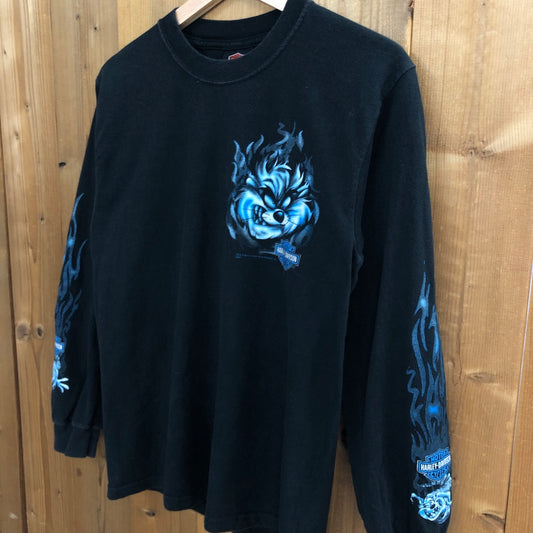 HARLEY-DAVIDSON ハーレーダビッドソン LOONEY TUNES ルーニートゥーンズ TASMANIAN DEVIL タズマニアンデビル ロングTシャツ ロンT