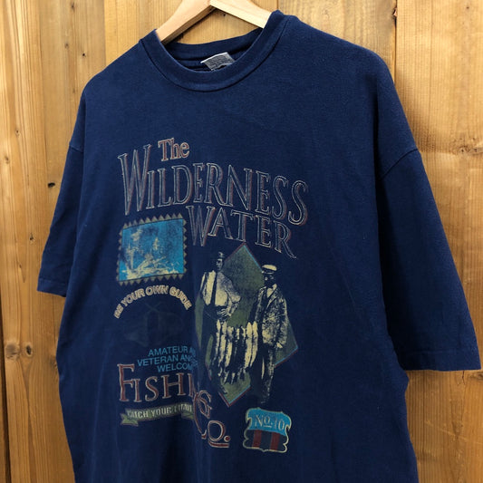 90s vintage USA製 girardin The WILDERNESS WATER アメリカ Tシャツ 半袖 カットソー