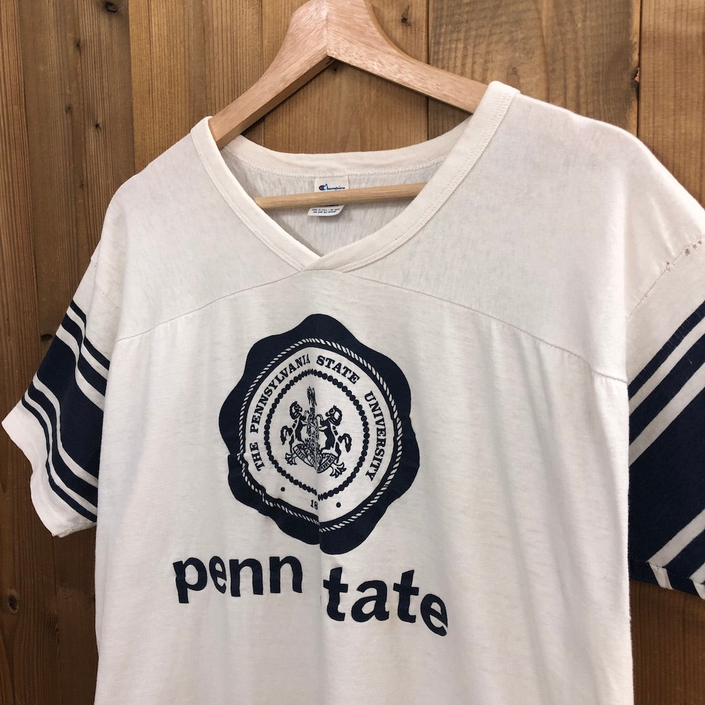 80s vintage USA製 Champion チャンピオン フットボールTシャツ ペンシルベニア州立大学