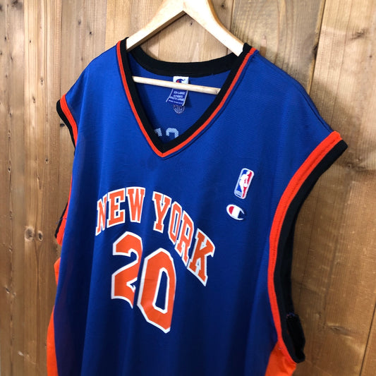 90s vintage Champion チャンピオン NEW YORK KNICKS ニューヨークニックス HOUSTON ヒューストン ユニフォーム ジャージ メッシュ タンクトップ