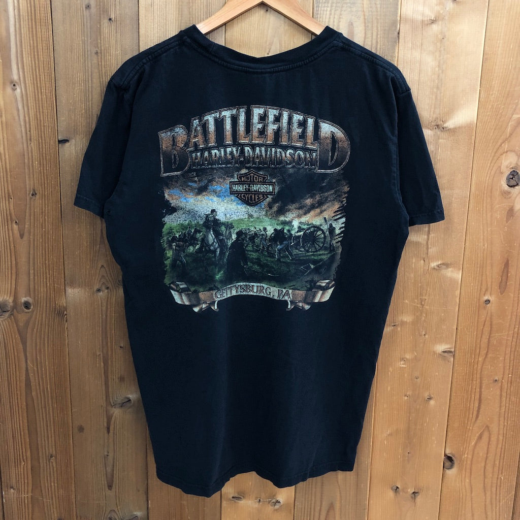 HARLEY-DAVIDSON ハーレーダビットソン BATTLEFIELD バトルフィールド プリントTシャツ 半袖 カットソー