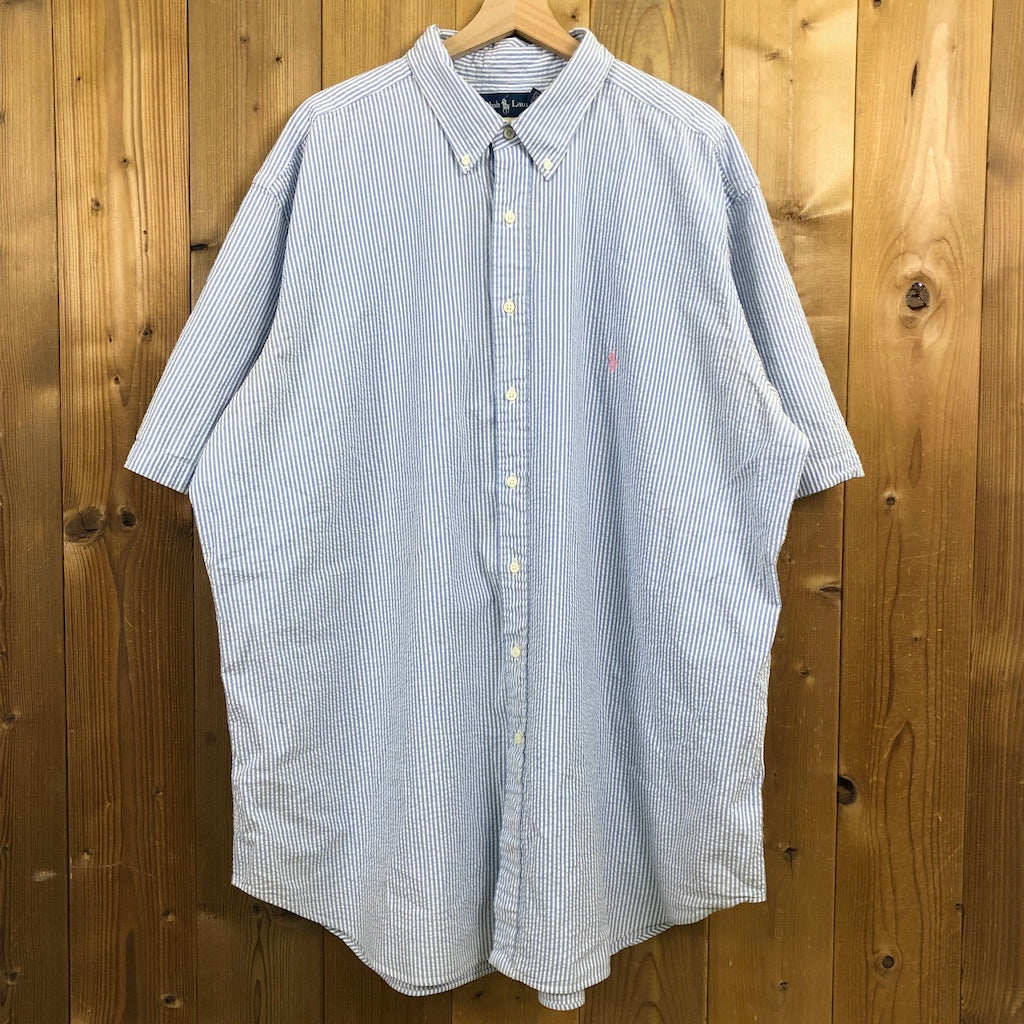 Ralph Lauren ラルフローレン CLASSIC FIT クラシックフィット 半袖シャツ シアサッカー ストライプ 古着/USED