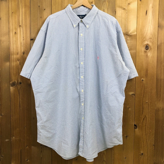 Ralph Lauren ラルフローレン CLASSIC FIT クラシックフィット 半袖シャツ シアサッカー ストライプ 古着/USED