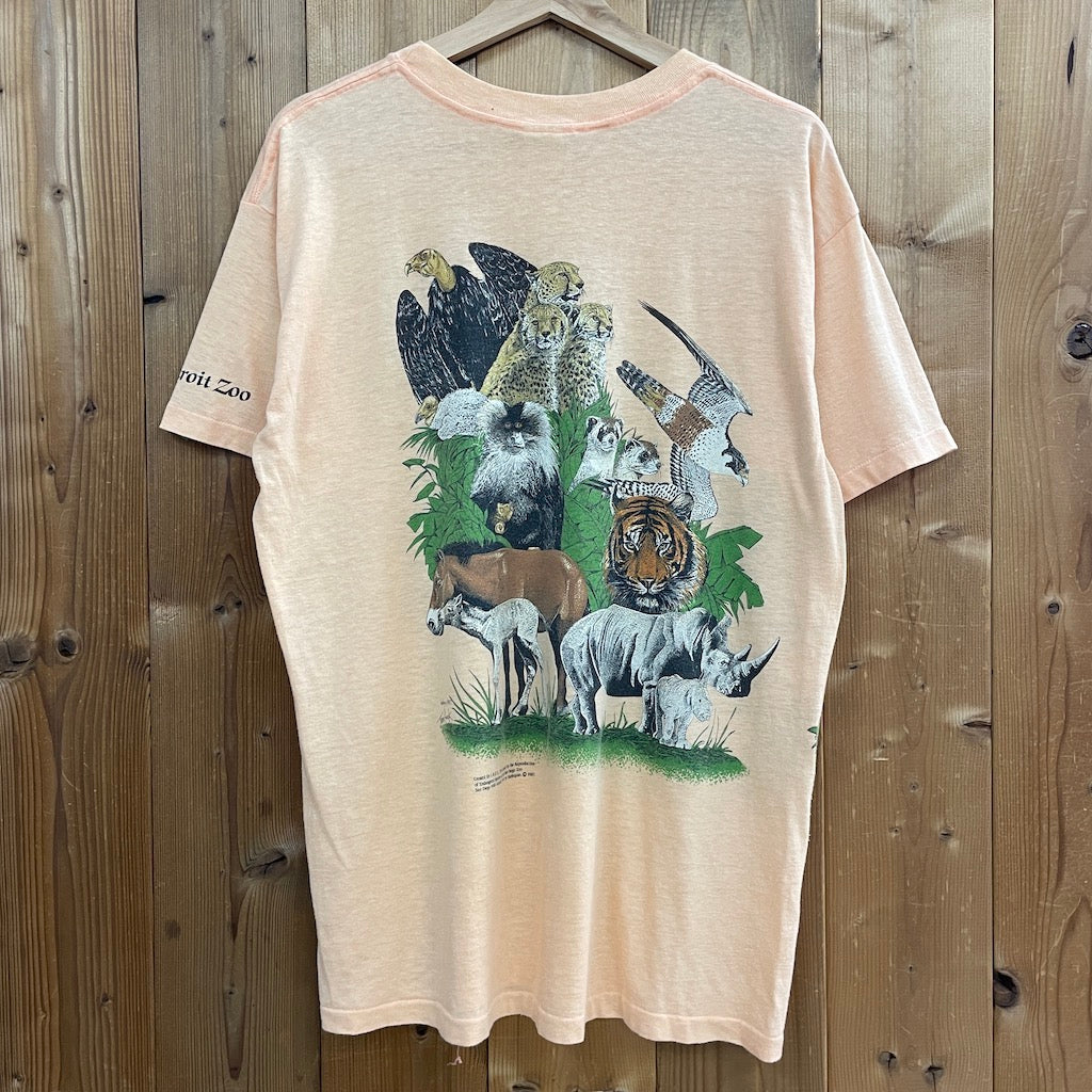 USA製 Platinum T's アニマルTシャツ 半袖 カットソー ビッグプリント バックプリント
