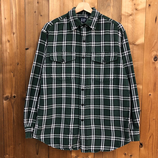 90s vintage GAP ギャップ オールドギャップ フランネルチェックシャツ 胸ポケット ネルシャツ