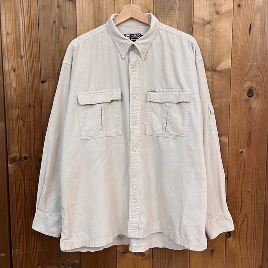 90s vintage CHAPS チャップス 長袖シャツ BDシャツ ボタンダウン コーデュロイ オフホワイト