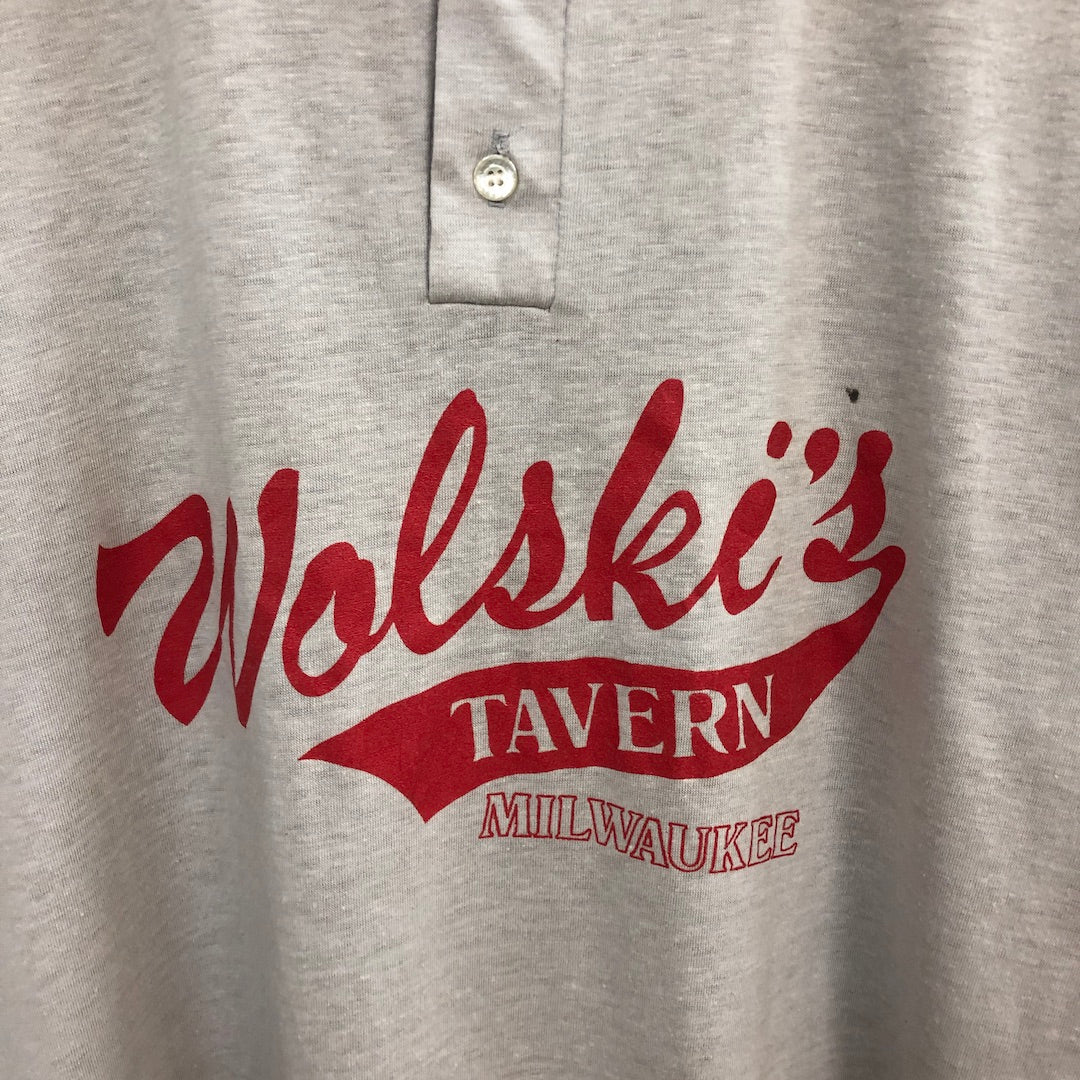UNKNOWN ヘンリーネック プリントTシャツ 半袖 カットソー Wolski's TABERN MILWAUKEE ミルウォーキー