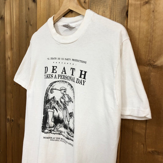 90s vintage USA製 Jim Morris ジムモリス プリントTシャツ 半袖 カットソー DEATH 骸骨 スカル