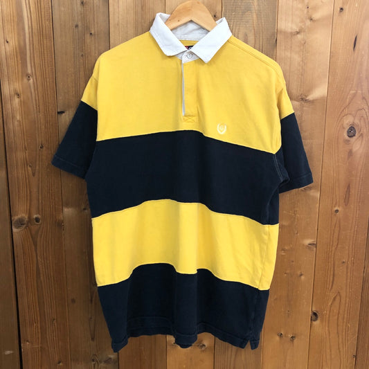 RALPH LAUREN ラルフローレン CHAPS チャップス 半袖シャツ ポロシャツ ラガーシャツ ワンポイント 刺繍 イエロー/ネイビー
