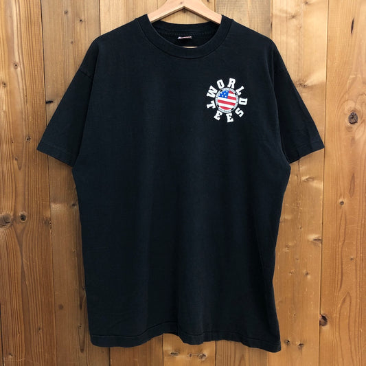 90s vintage USA製 FRUITS OF THE LOOM フルーツオブザルーム UNITED STATES アメリカ WORLD TEES Tシャツ 半袖 カットソー