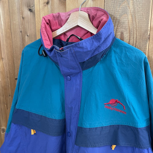 90s vintage HELLY HANSEN ヘリーハンセン マウンテンパーカー ナイロンジャケット フルジップ ジップアップ
