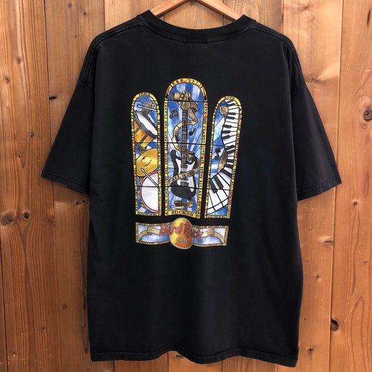 Hard Rock CAFE LAS VEGAS ハードロックカフェ ラスベガス ステンドグラス 楽器 Tシャツ 半袖 カットソー