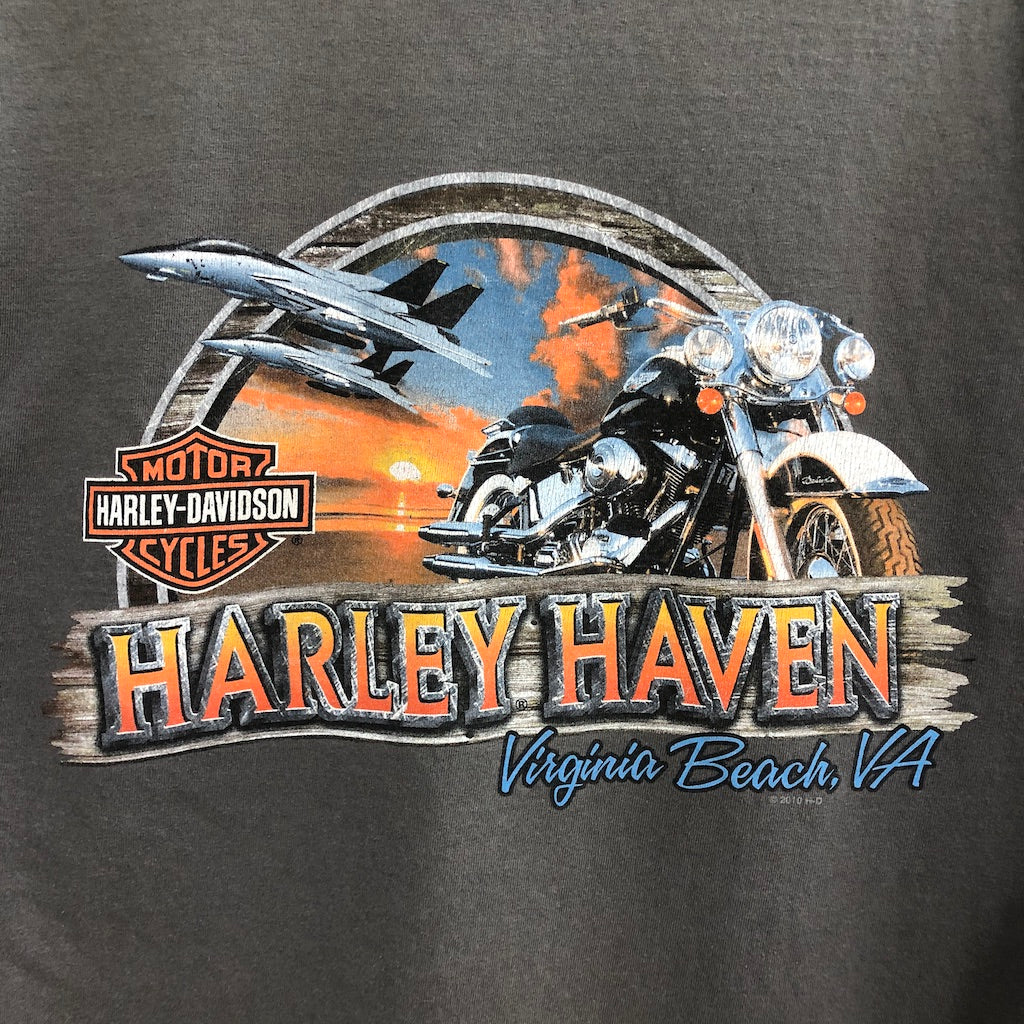 2010年 HANES ヘインズ HARLEY-DAVIDSON ハーレーダビットソン プリントTシャツ 半袖 カットソー