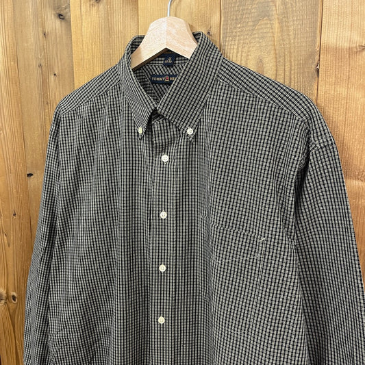 90s 00s TOMMY HILFIGER トミーヒルフィガー 長袖シャツ BDシャツ  ボタンダウン チェック柄 ブラウン系 チェック柄