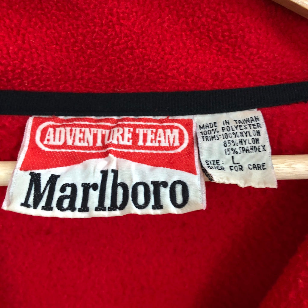 Marlboro マルボロ スナップフリース プルオーバー ナイロン切返し