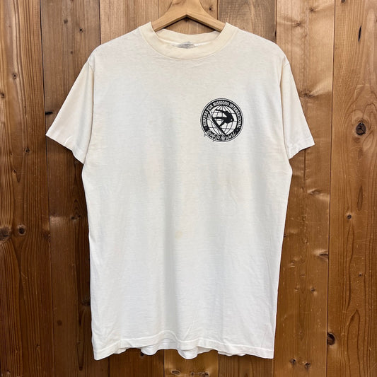 80s vintage USA製 LIVING EPISTLES サーフィン SURFERS FOR MISSIONS INTERNATIONAL プリントTシャツ 半袖 カットソー 1989