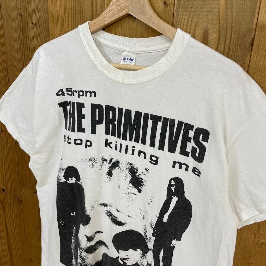GILDAN ギルダン 45rpm THE PLIMITIVES stop killing プリントTシャツ 半袖 カットソー 古着/USED