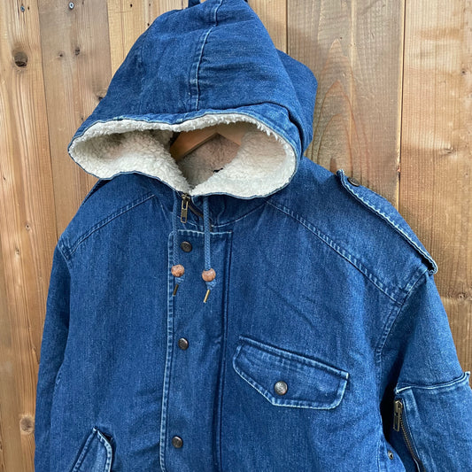 80s vintage Yves Saint Lauren SPORT イヴサンローラン スポーツ デニムボアジャケット パーカー フーディー フルジップ ジップアップ