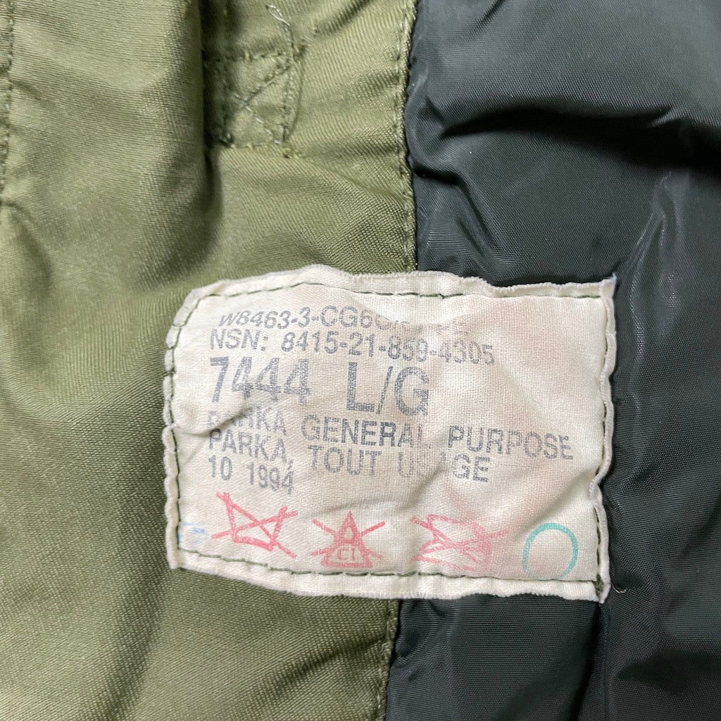 90s vintage Canadian ARMY カナダ軍 PARKA GENERAL PURPOSE フィールドパーカー ミリタリージャケット フルジップ ジップアップ