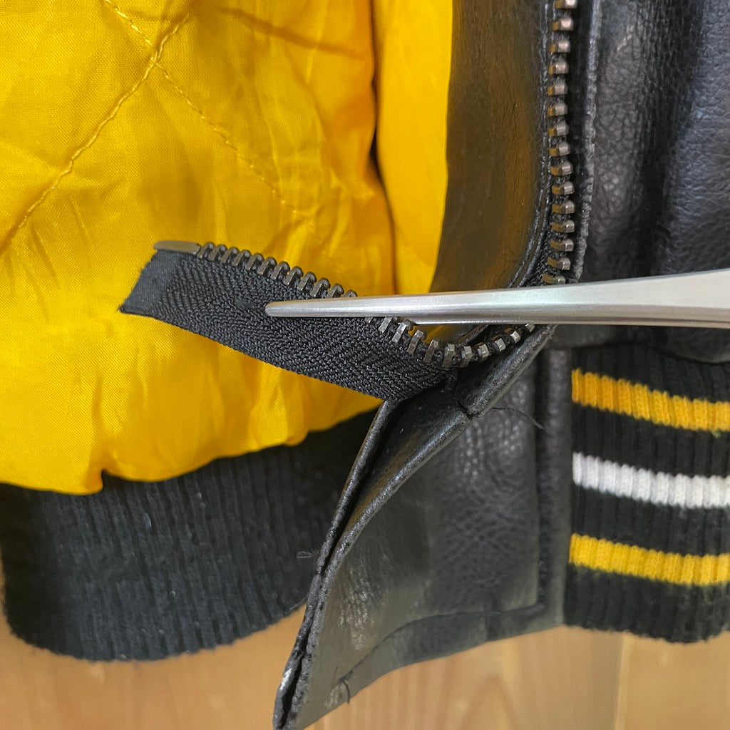 NFL SUPER BOWL スーパーボウル レザージャケット 合皮 Steelers スティーラーズ フルジップ ジップアップ