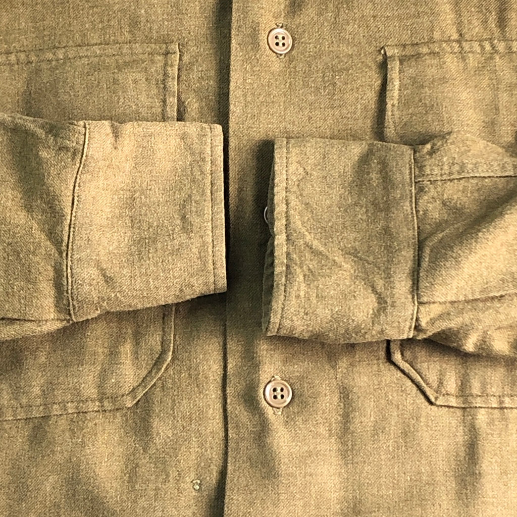 50s vintage U.S.ARMY アメリカ軍 ウールシャツ ミリタリーシャツ フラップ付き胸ポケット 長袖