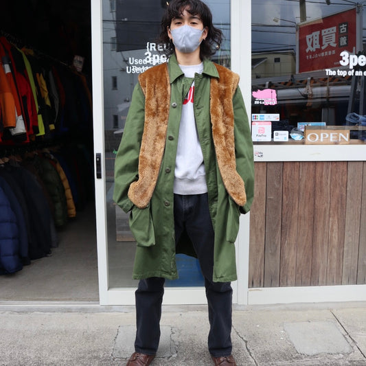 【茅ヶ崎本店】staff select 【スウェーデン軍 M-59 フィールドコート】×【Champion  スウェットシャツ】×【Barbour ライナーベスト】×【Levi's デニムパンツ】