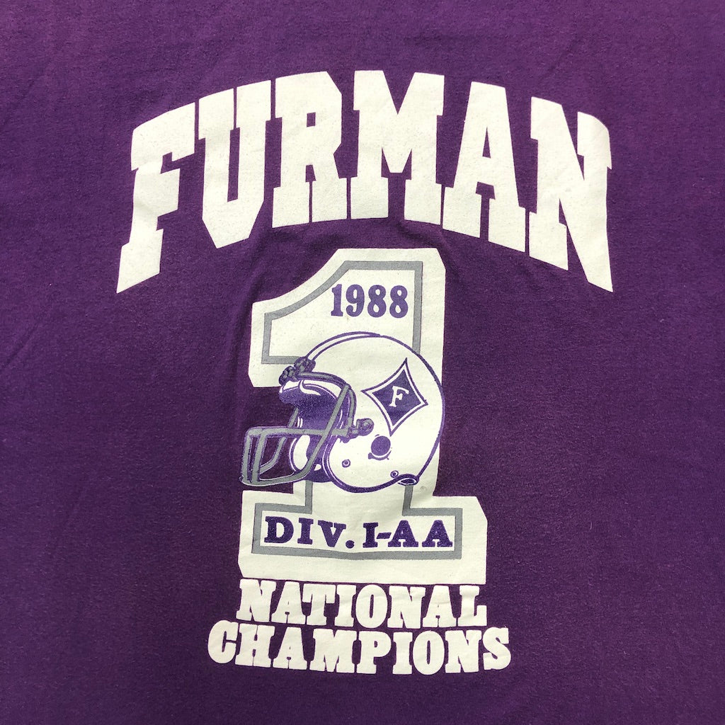 cotton exchange コットンエクスチェンジ FURMAN ファーマン NATIONAL CHAMPIONS ナショナルチャンピオンズ 1988 プリントTシャツ 半袖 カットソー