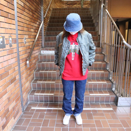 【茅ヶ崎駅前店】staff select 【70s Vintage U.S.ARMY MA-1 ミリタリージャケット】×【80s Vintage スウェット】×【Levi's デニムパンツ】