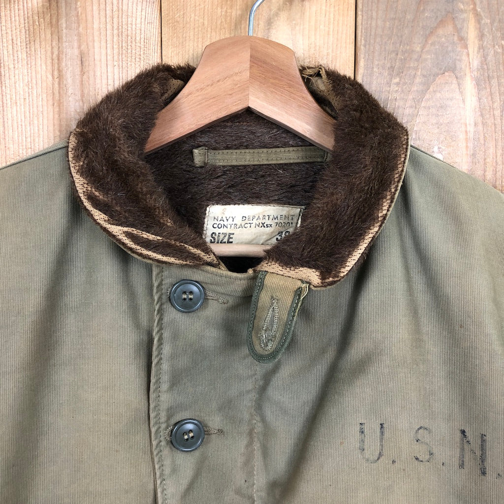 40s vintage U.S.ARMY N-1 デッキジャケット アルパカ タロンジップ