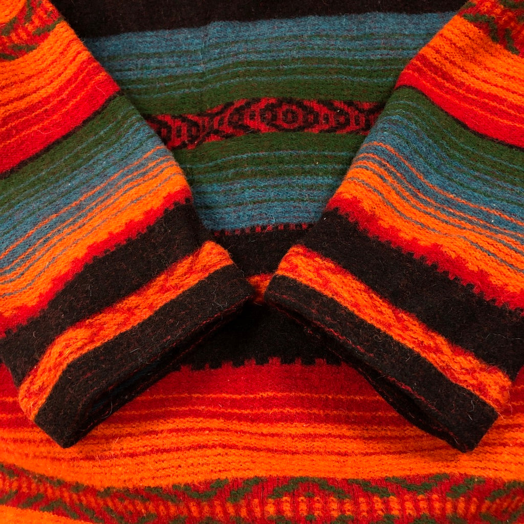90s USA製 Wool rich ウールリッチ ネイティブ ボーダー ジャケット コンチュボタン
