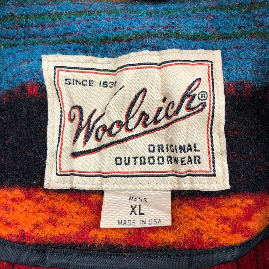 90s USA製 Wool rich ウールリッチ ネイティブ ボーダー ジャケット コンチュボタン