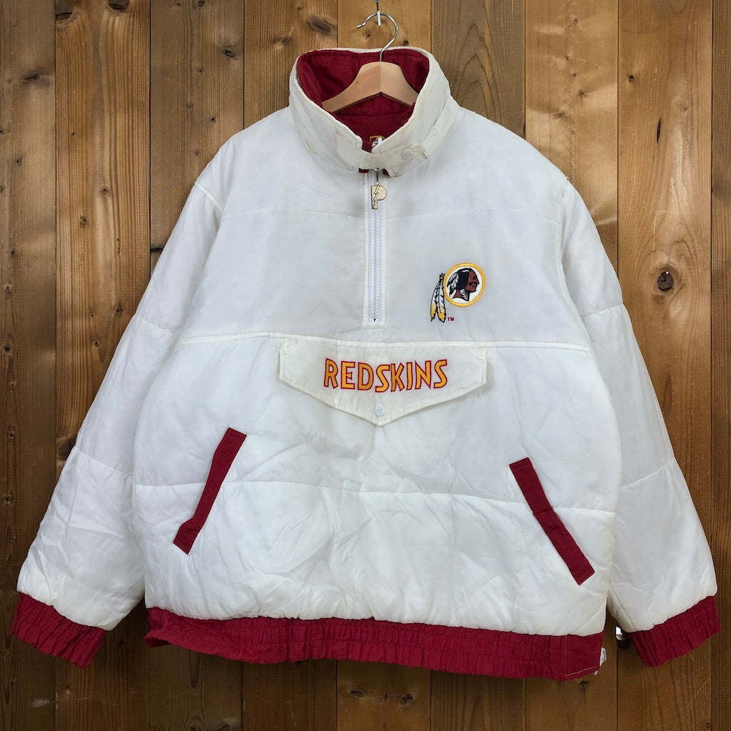 90s vintage NFL PRO LAYER プロレイヤー RED SKINS レッドスキンズ ナイロン プルオーバー リバーシブル パーカー フードなし  刺繍