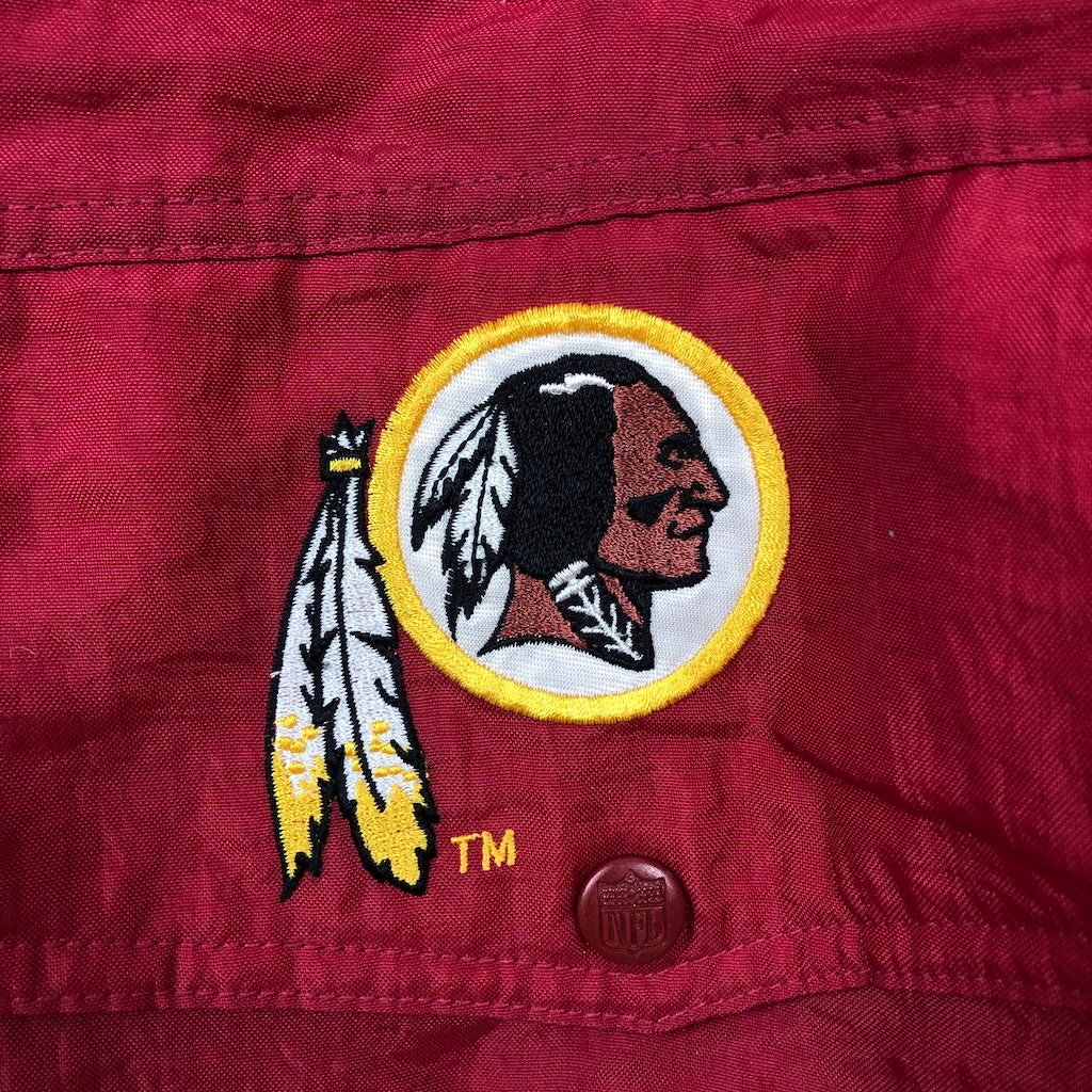 90s vintage NFL PRO LAYER プロレイヤー RED SKINS レッドスキンズ ナイロン プルオーバー リバーシブル パーカー フードなし  刺繍