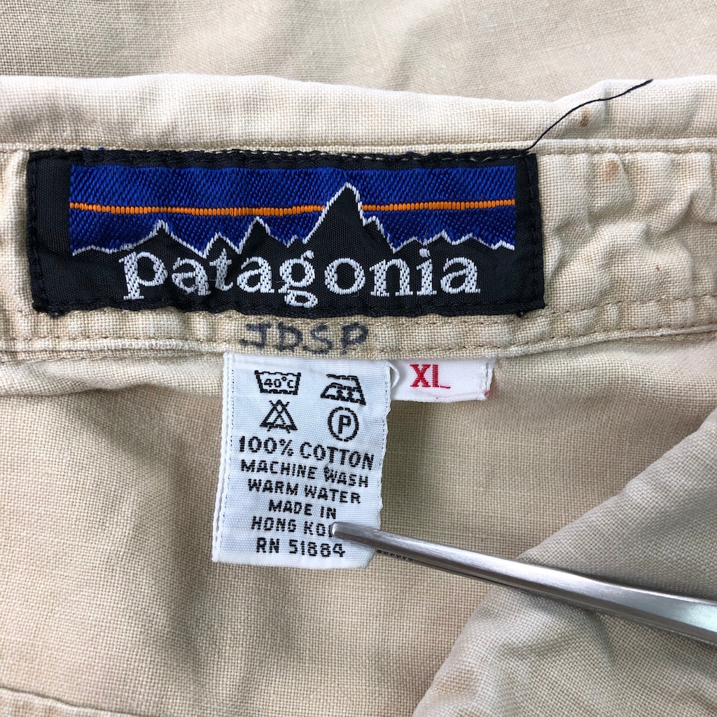 80s patagonia パタゴニア デカタグ コットンダックシャツ 半袖シャツ