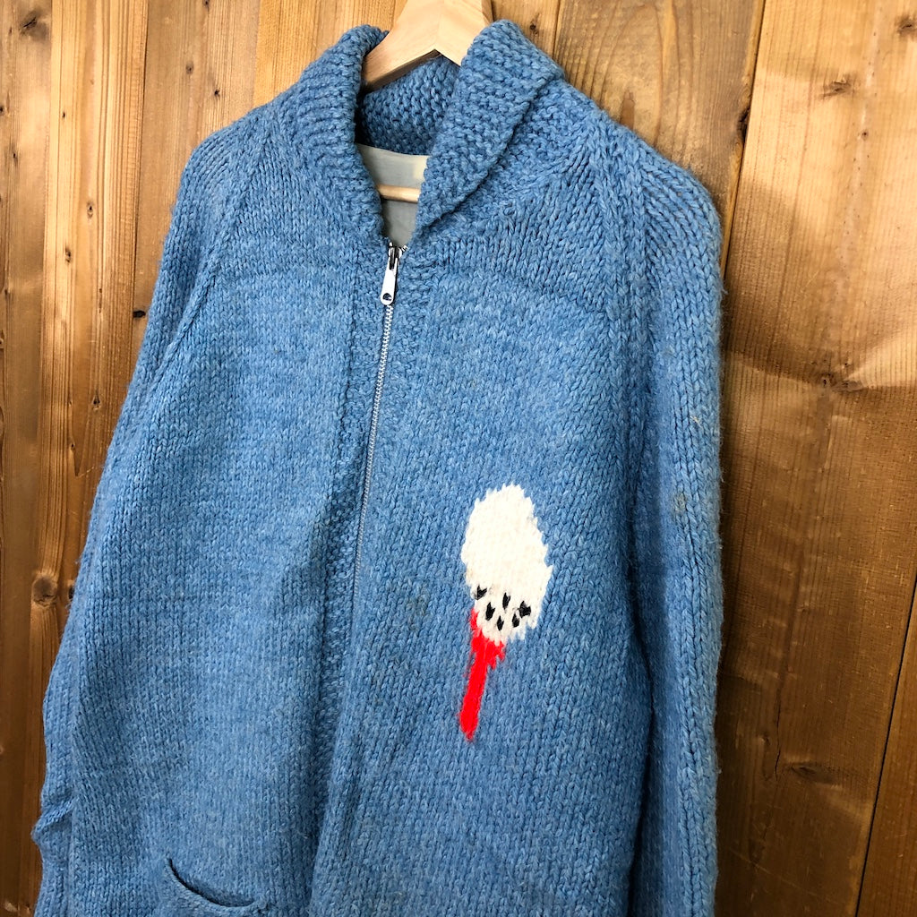 70s 80s vintage カウチンニット カーディガン ゴルフ ジャケット フルジップ ジップアップ