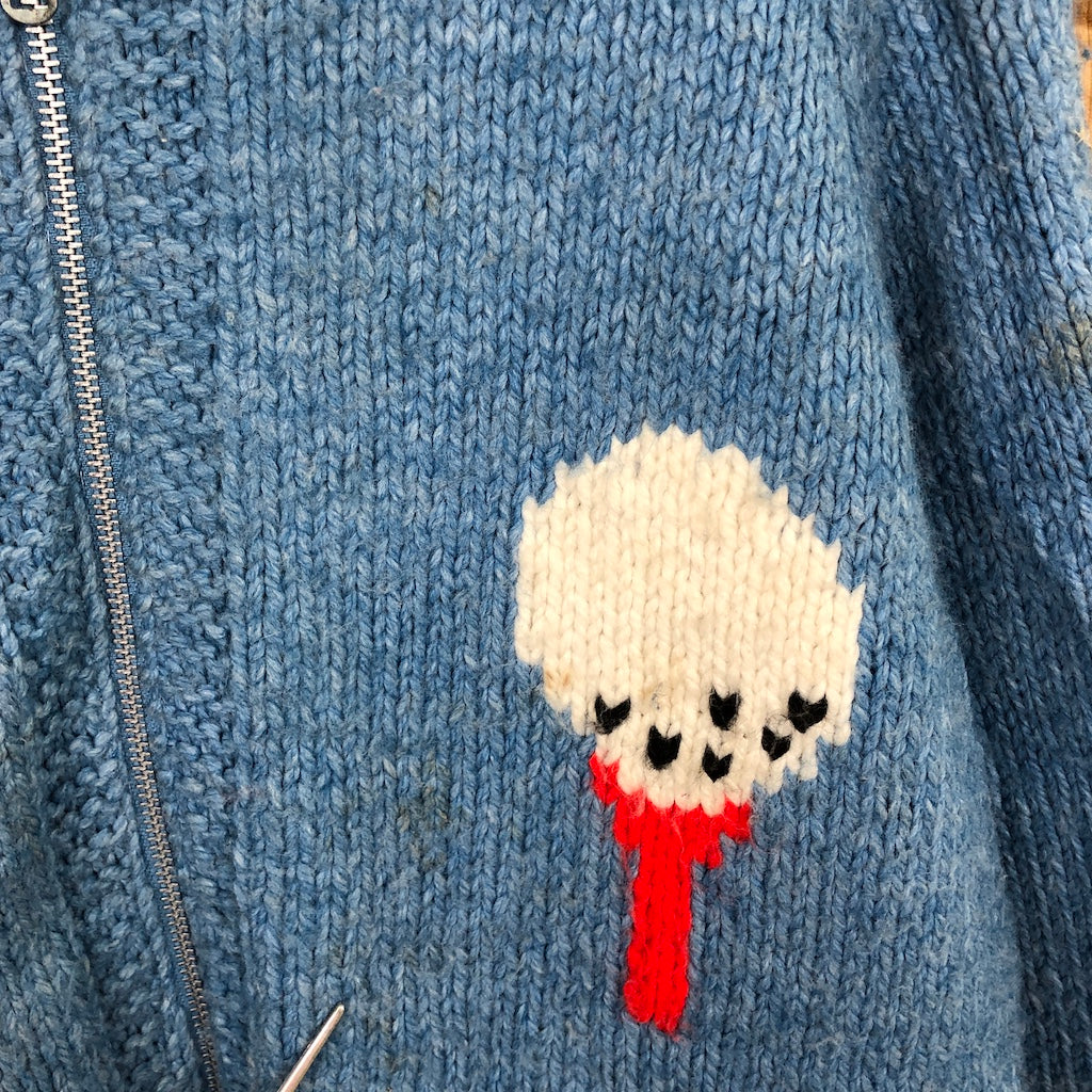 70s 80s vintage カウチンニット カーディガン ゴルフ ジャケット フルジップ ジップアップ