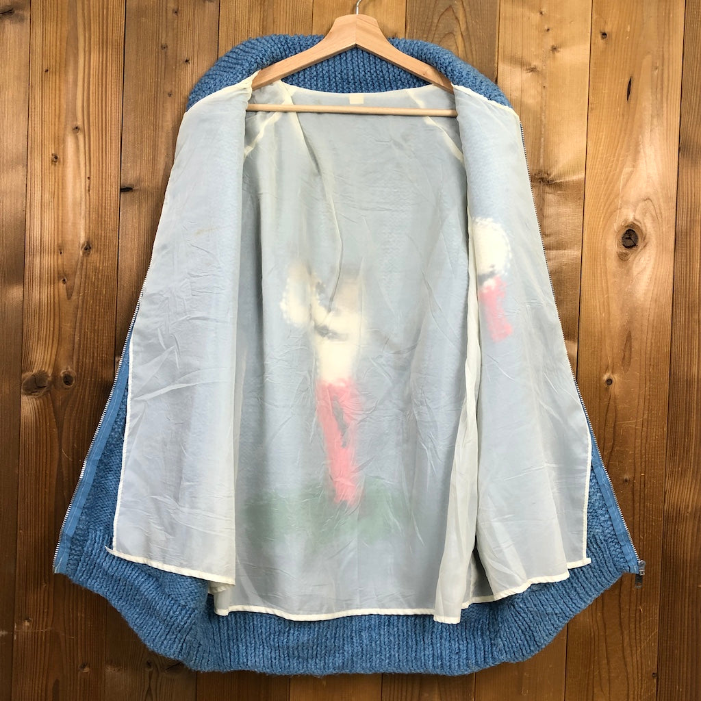 70s 80s vintage カウチンニット カーディガン ゴルフ ジャケット フルジップ ジップアップ