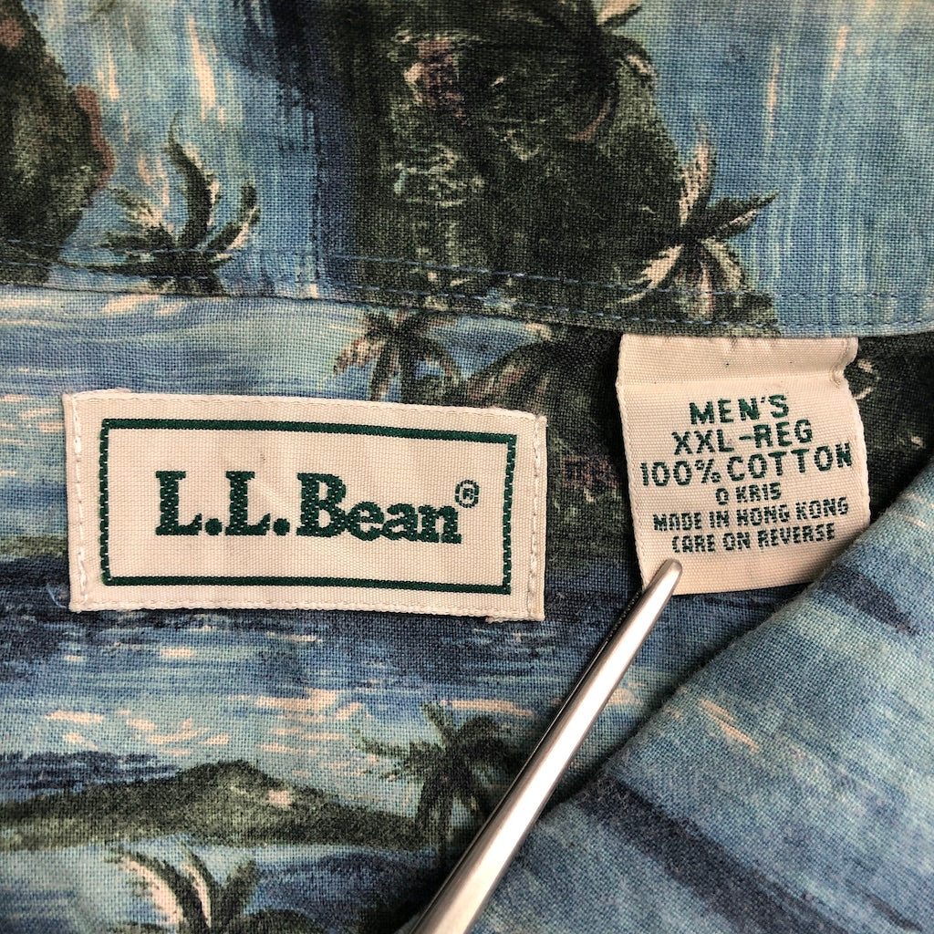 80s vintage L.L.Bean エルエルビーン アロハシャツ 半袖シャツ 総柄 アイランド
