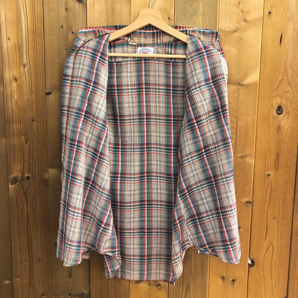 70s 80s vintage Levi’s リーバイス 長袖シャツ チェックシャツ 衿芯 フラップポケット チェック柄 Lサイズ