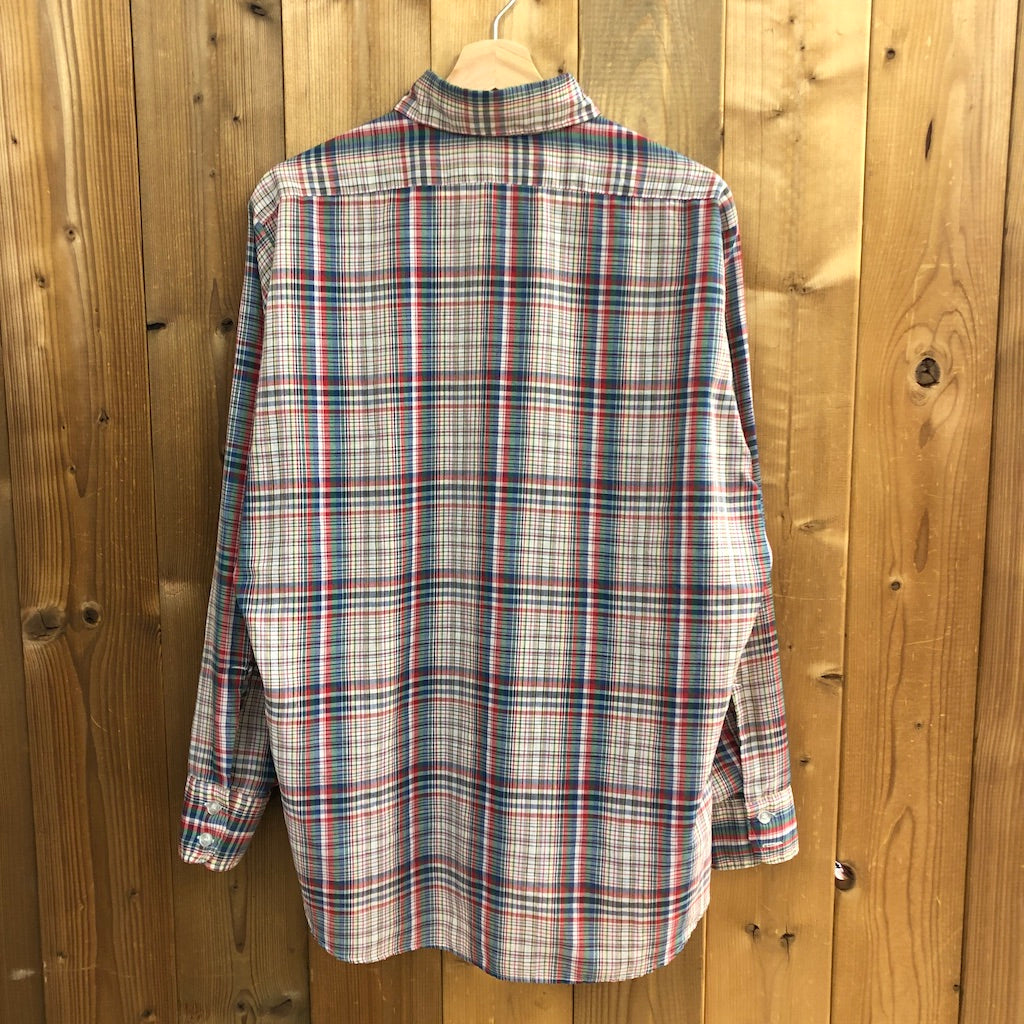 70s 80s vintage Levi’s リーバイス 長袖シャツ チェックシャツ 衿芯 フラップポケット チェック柄 Lサイズ
