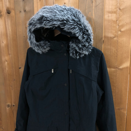 Barbour バブアー HELVELLYN PARKA ヘルヴェリンパーカー ファーコート GORE-TEX ゴアテックス 着脱フーディ ジップアップ レディース36 ブラック