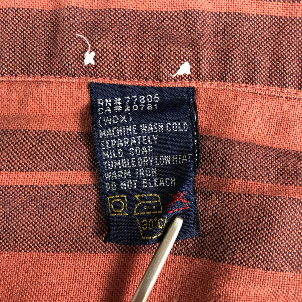 TOMMY HILFIGAR トミーヒルフィガー 半袖シャツ ストライプ柄 ワンポイント刺繍