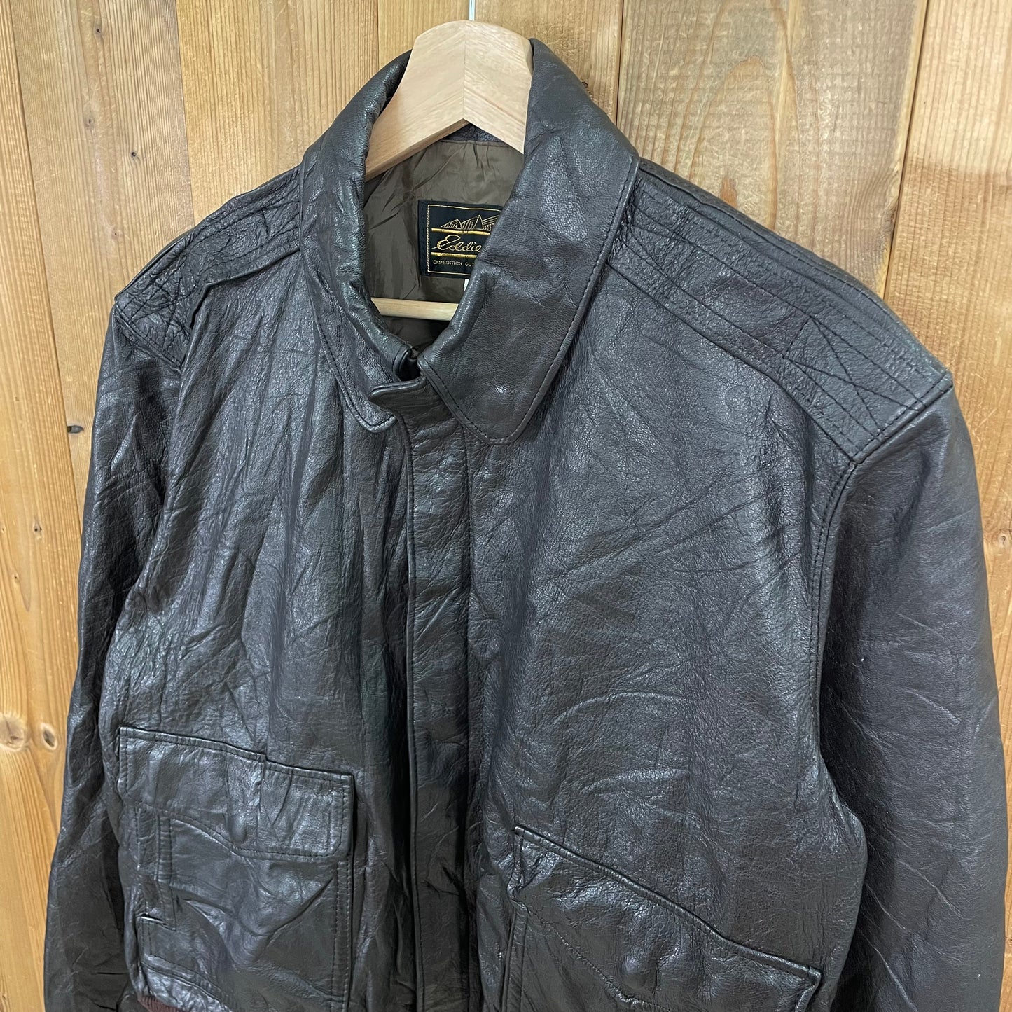 80s USA製 Eddie Bauer エディバウアー A-2 レザージャケット 山羊革 